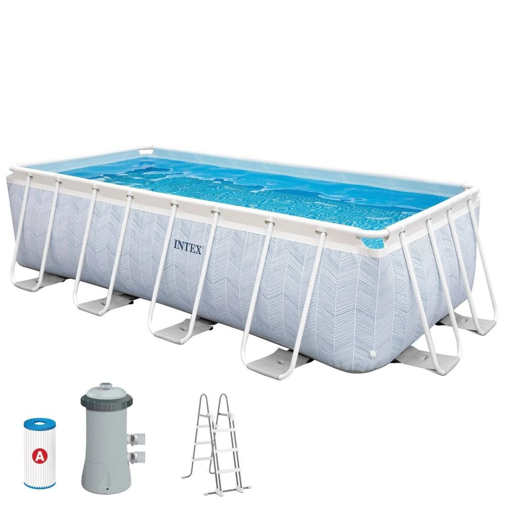 Piscina Desmontable Chevron Prism Premium Intex Rectangular, 400x200x100cm, 6.836l
