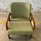 Marvin Solid Teak Wood & Rattan 1 Seater Sofa