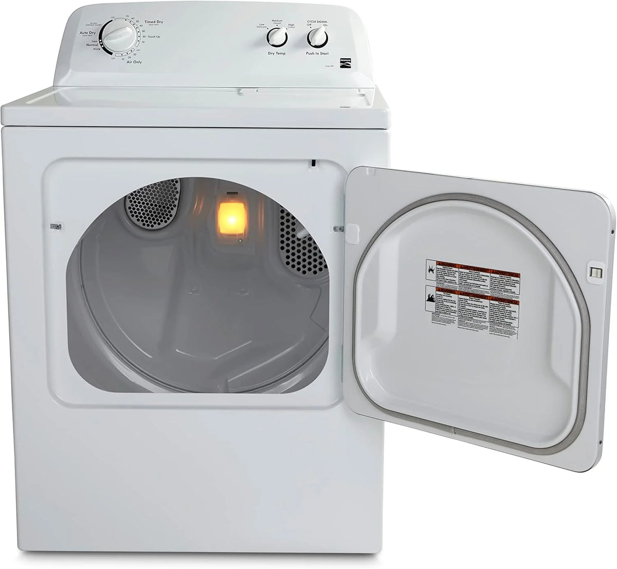 Secadora Eléctrica Kenmore de Carga Frontal de 29″ con Tecnología Wrinkle Guard y Capacidad Total de 7.0 Pies Cúbicos, Blanco