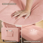 3-in-1 Adjustable Sleeper Sofa Bed, Pull Out Chair Sofa, Convertible Folding Bed for Living Room