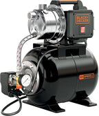 Black+Decker BXGP800XBE Pompe Auto-Amorçante avec Cuve Aspirateur (800 W, Débit Max 3.500 l/h, Hauteur d'Élévation Max. 38m)