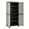 Armoire de rangement haute 5 étagères 65x45x180 cm Polypropylène Gris/Noir