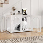100cm Cage pour Chiens,Cage Chien de Taille Moyenne, Maisonnette pour Animaux,3 Portes, Porte arquée, 60 x 100 x 63 cm,Ivoire Clair