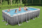 Bestway Piscine Hors Sol Rectangle Power Steel 549 x 274 x 122 cm rotin Gris