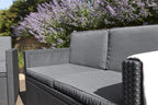 Allibert by Keter Monaco Salon de Jardin 4 pièces, Graphite/Gris, avec Coussins d'assise et de Dossier, en Plastique, Aspect rotin Plat
