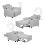 3-in-1 Adjustable Sleeper Sofa Bed, Pull Out Chair Sofa, Convertible Folding Bed for Living Room