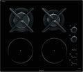 SAUTER SPI9602BM - Table de cuisson mixte induction/GAZ - 2 foyers induction (18 cm, 2,8 kW, 13 niveaux, minuterie 99 min) - 2 brûleurs gaz - grilles fonte - sécurité avancée