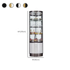 Multiple Levels Glass and Metal Shelf Storage Display Corner Wine Cabinet