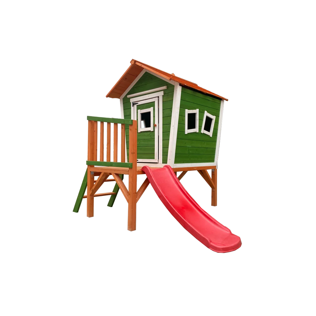 Casita De Madera Infantil Diversity Verde - Casita De Madera Para Niños Ideal Para Exterior O Interior Con Certificado Fsc®