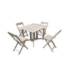 Conjunto de Balcón Mesa + 4 Sillas Madera de Acacia, Corfú
