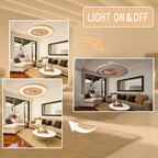 Silencieux Ventilateur De Plafond Avec Lumière Et Télécommande 50/60cm LED Grand Luminaire Ventilateur Plafond 96 Watt 9600 Lumen Dimmable Reversible DC Motor Pour Chambre Salon-50cm