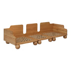 Nismaaya Batson Oak Wood 3 Seater Sofa Blue