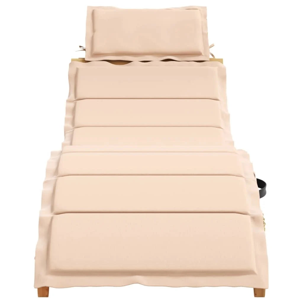 Pack 2 Uds Tumbonas De Jardín | Silla | Sillón Exterior Con Cojines Madera Maciza De Acacia Beige Cfw520516