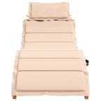 Pack 2 Uds Tumbonas De Jardín | Silla | Sillón Exterior Con Cojines Madera Maciza De Acacia Beige Cfw520516