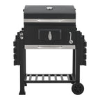 Barbacoa De Carbón Arnad Con 2 Estantes Acero 105x135x48cm - Negro [casa.pro]