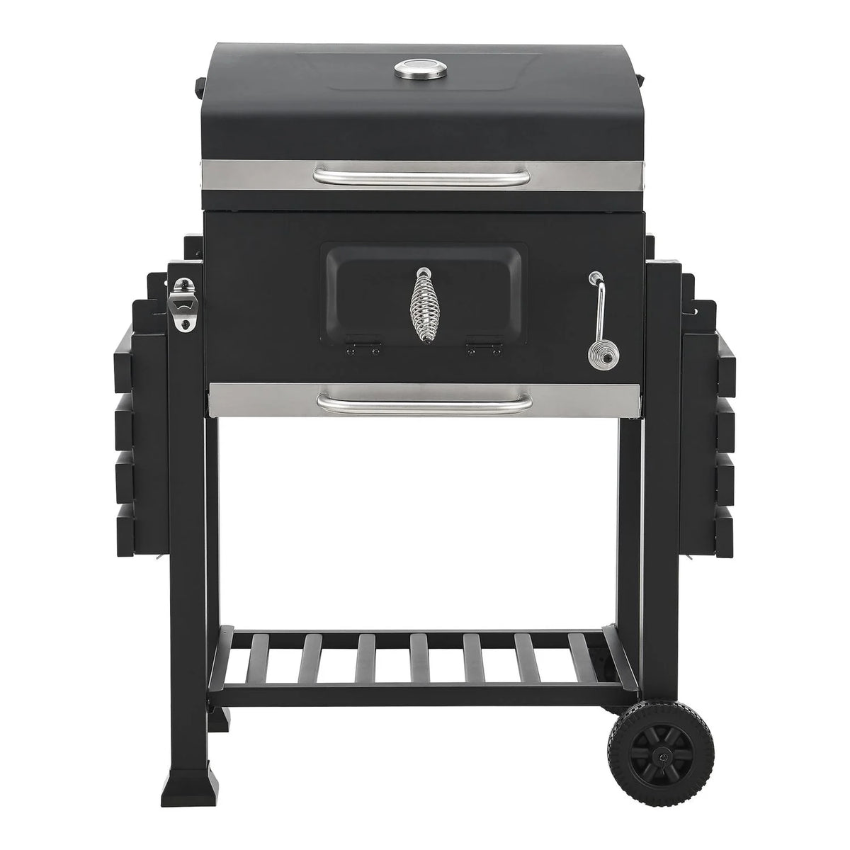 Barbacoa De Carbón Arnad Con 2 Estantes Acero 105x135x48cm - Negro [casa.pro]