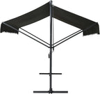 Festnight Store Double Pente 5 x 3 m Store banne Double Pente Store terrasse rétractable Inclinaison réglable pour Balcons Terrasse et Jardin-Anthracite-5 x 3 m