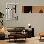 Ruomeng Miroir mural rectangulaire en cristal écrasé avec diamant pour décoration de la maison, pour salle de bain, entrée et chambre à coucher, 50,8 x 71,1 cm