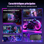 Amzfast Ecran Pc Gamer Incurvé 34 Pouces, 240Hz, UWQHD 3440x1440 (21:9), 1 ms MPRT, Eyes Care, sRGB 130 pour cent, Adaptive Sync, HDR, HDMI 2.1 * 2, DP 1.4 * 2, VESA 75x75, PIP/PBP, AMZG34C5QPro
