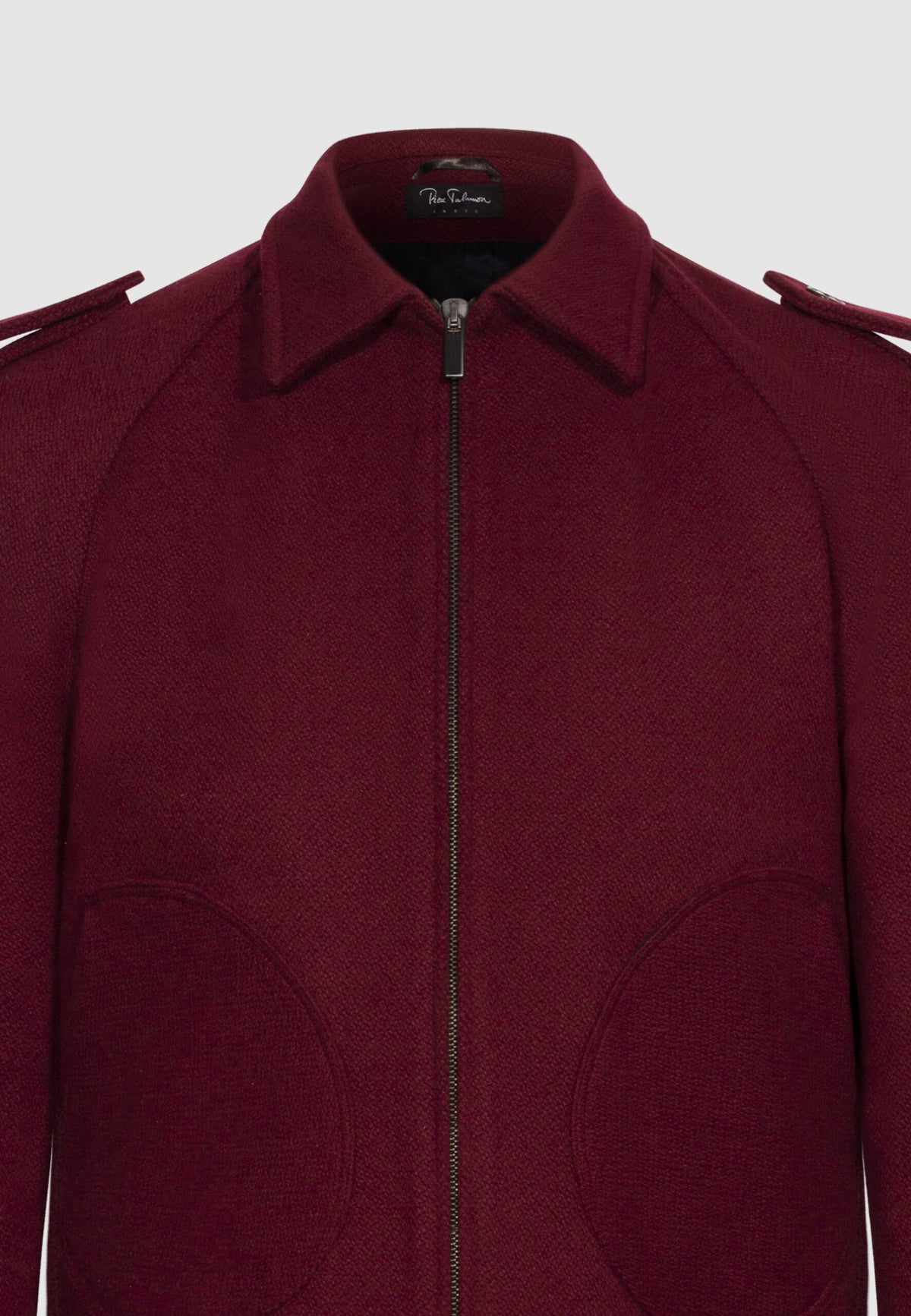 Blouson bomber en laine bordeaux