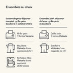 Klarstein Victoria Set Petit-Déjeuner Complet – Grille-Pain 2 Fentes 7 Niveaux, Bouilloire Électrique 1,7L, Cafetière Filtre 12 Tasses, Design Rétro, Support à Petits Pains, Cream