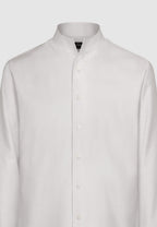 Chemise texturée à col tulipe en coton blanc