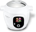 Moulinex, Cookeo Multicuiseur intelligent 6L, 80 recettes intégrées, Cuisson sans surveillance, Ecran intuitif, Guide de cuisson, Application MyMoulinex, 1600W, Blanc, 15 ans réparabilité CE854110