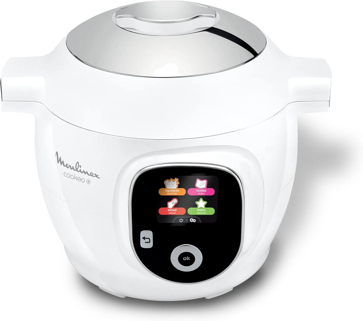Moulinex, Cookeo Multicuiseur intelligent 6L, 80 recettes intégrées, Cuisson sans surveillance, Ecran intuitif, Guide de cuisson, Application MyMoulinex, 1600W, Blanc, 15 ans réparabilité CE854110