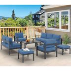 AECOJOY 7 Pieces Aluminum Patio Furniture Set Outdoor Conversation Set
