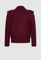 Blouson bomber en laine bordeaux