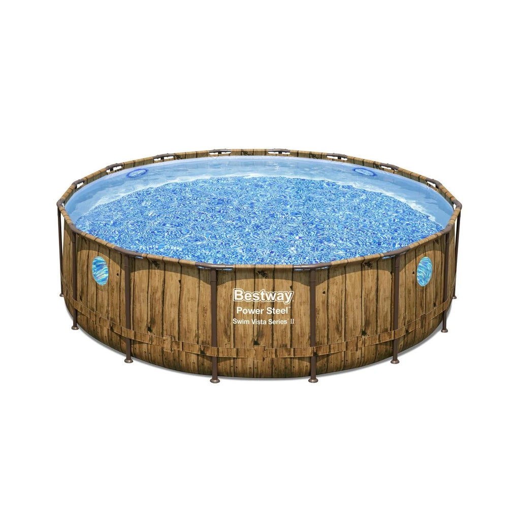 Hilo Piscina Elevada Efecto Ratán Marrón 4,88 X 1,22 M