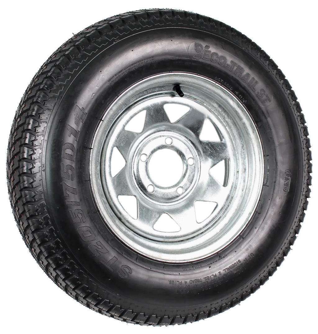 Neumático para remolque montado en llanta ST205/75D14 205/75-14 F78-14 Rueda de 5 pernos con radios galvanizados