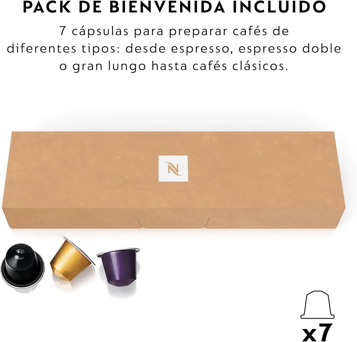 Cafetera Nespresso De'Longhi Inissia EN80.B para cápsulas Nespresso, 19 bar, apagado automático, color negro