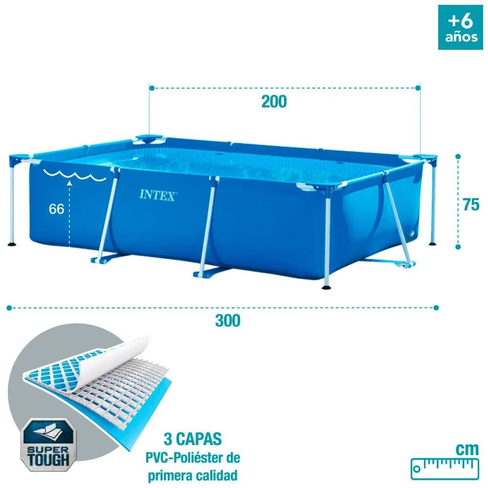 Piscina Desmontable Tubular Intex Small Frame 300x200x75 cm