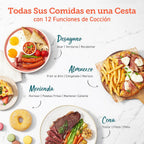 COSORI Freidora Inteligente Sin Aceite 6.4L, Freidora de Aire con Doble Calentamiento, Sin Revolver ni Precalentar, con Recetas en Español y 12 Programas, Gris Oscuro, Modelo CAF-P583S