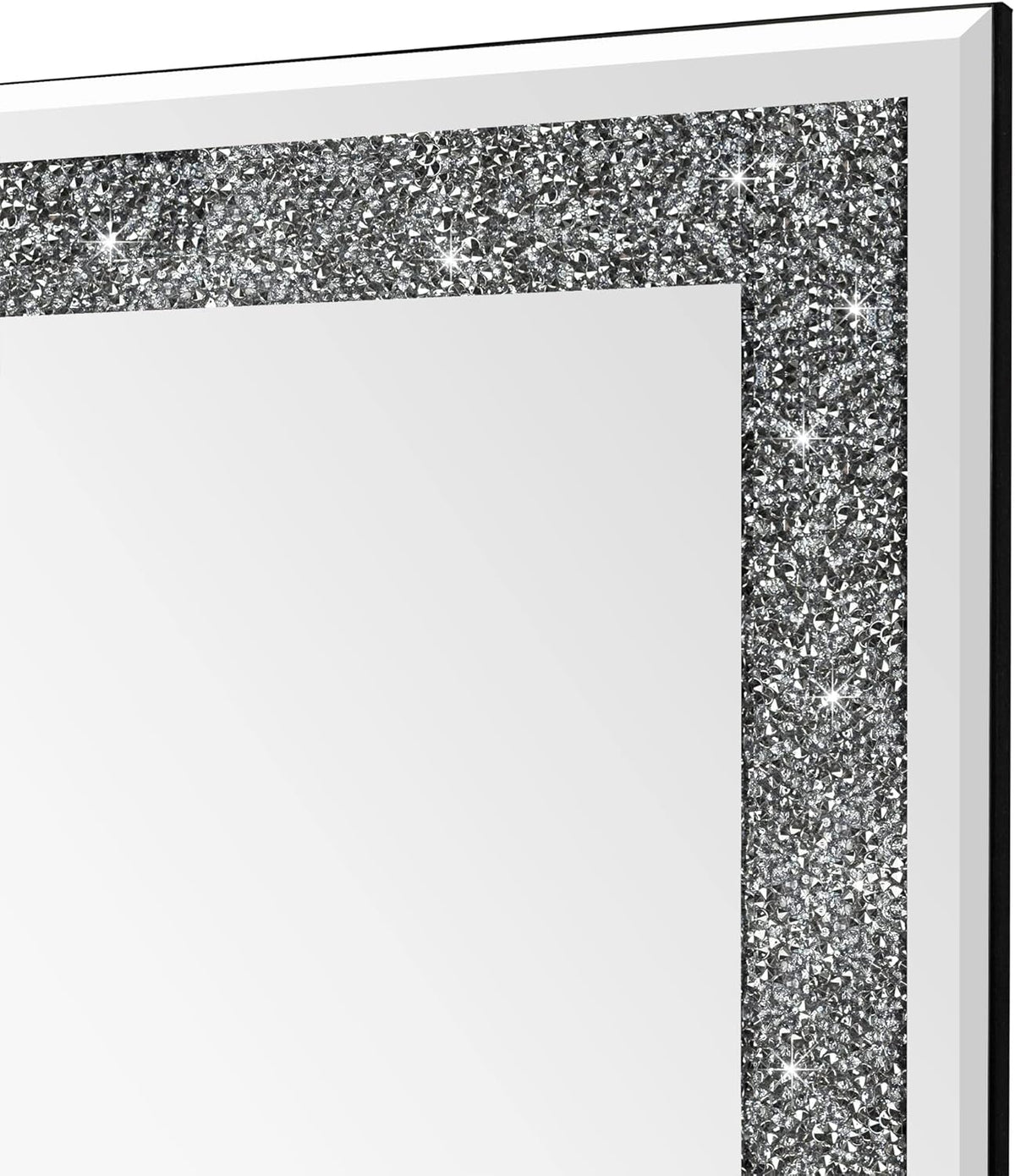 Ruomeng Miroir mural rectangulaire en cristal écrasé avec diamant pour décoration de la maison, pour salle de bain, entrée et chambre à coucher, 50,8 x 71,1 cm