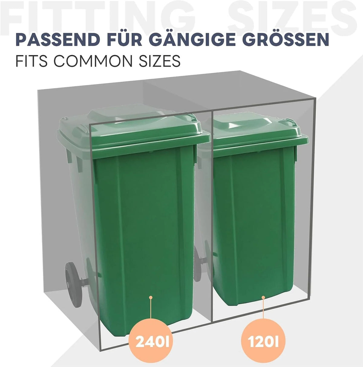 Billg Cache Poubelle Extérieur Double, Abri pour 2 Poubelles de 120-240 L, Antirouille Habillage de Poubelle avec Toit Végétal et 2 Portes avec Poignées Verrouillable, Acier Galvanisé, Anthracite