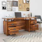 Nismaaya Acco Solid Wood Large Home Office Modern Executive Desk