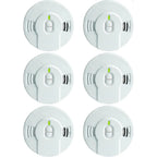 Detector de Humo Kidde, Batería de 10 Años, Indicadores LED, Alerta de Reemplazo, Botón de Prueba y Reinicio, 6 Paquetes, Blanco