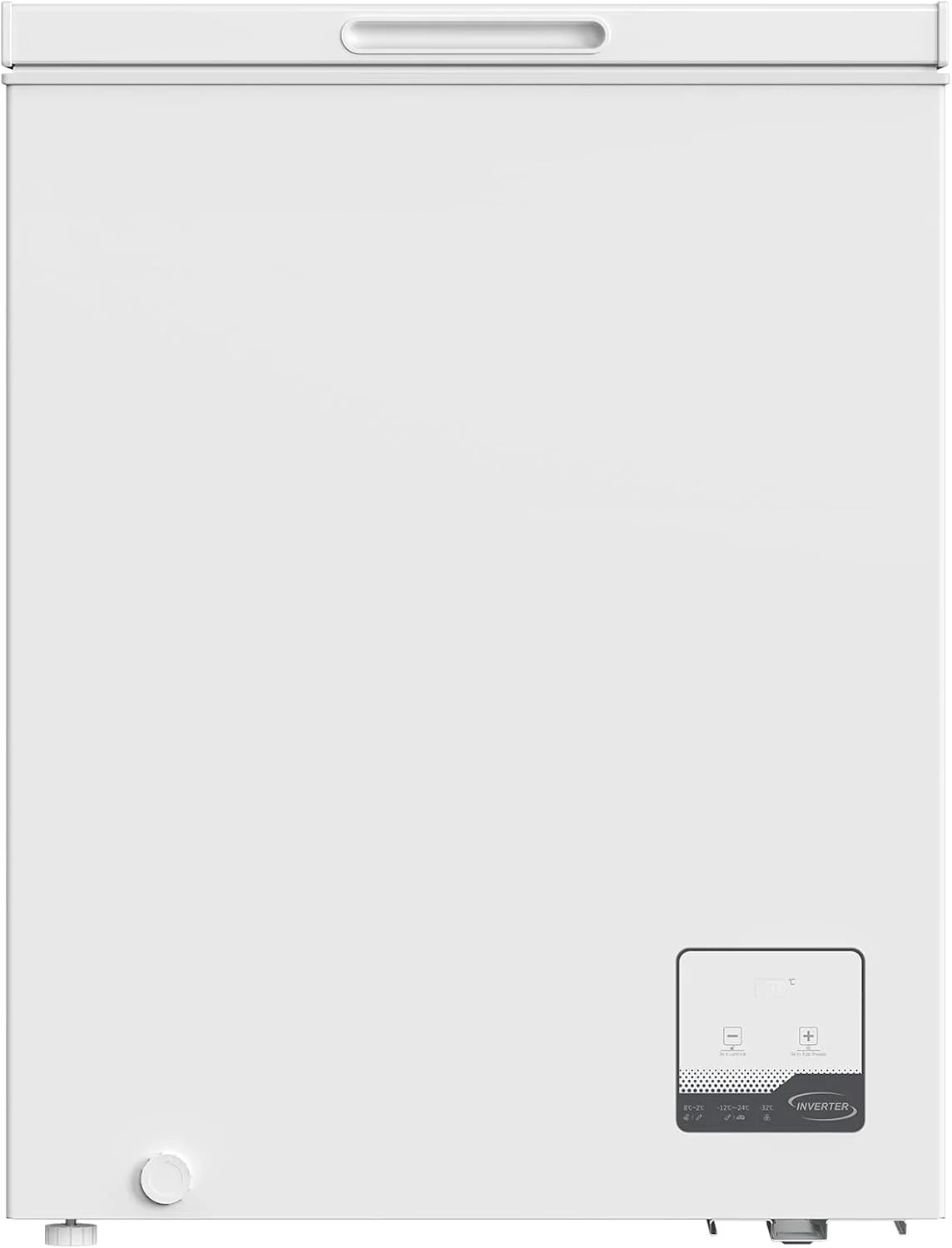 Congélateur coffre CHiQ 142L, 63,5 x 55,6 x 83,5cm, Congélateur Inverter, Affichage de la température extérieure, Mode de congélation rapide -32℃, Grille métallique,Faible bruit