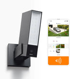 Netatmo Caméra de Surveillance Extérieure Intelligente avec Sirène 105dB, WiFi, Eclairage Intégré 12W, Détection des Mouvements, Vision Nocturne, Vidéo HD, Stockage Local, Aucun Abonnement, NOC-S-AMZ