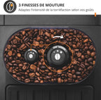 Krups Machine à café grain, machine expresso, 2 tasses en simultané, Nettoyage automatique, Buse vapeur pour Cappuccino, Cafetière espresso, Essential noire YY8125FD