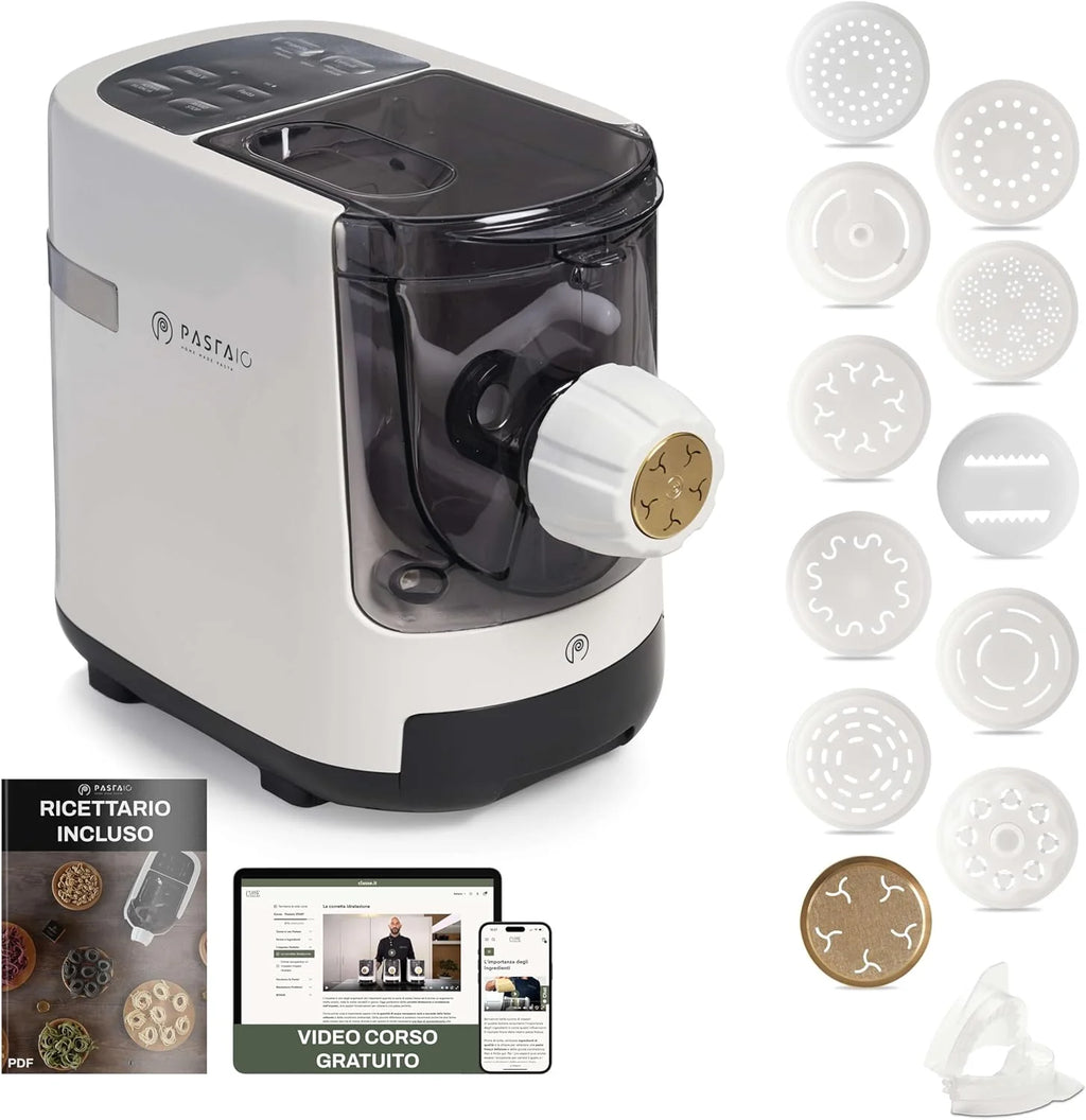 PASTAIO Machine à pâtes automatique avec 12 matrices et balance intégrée