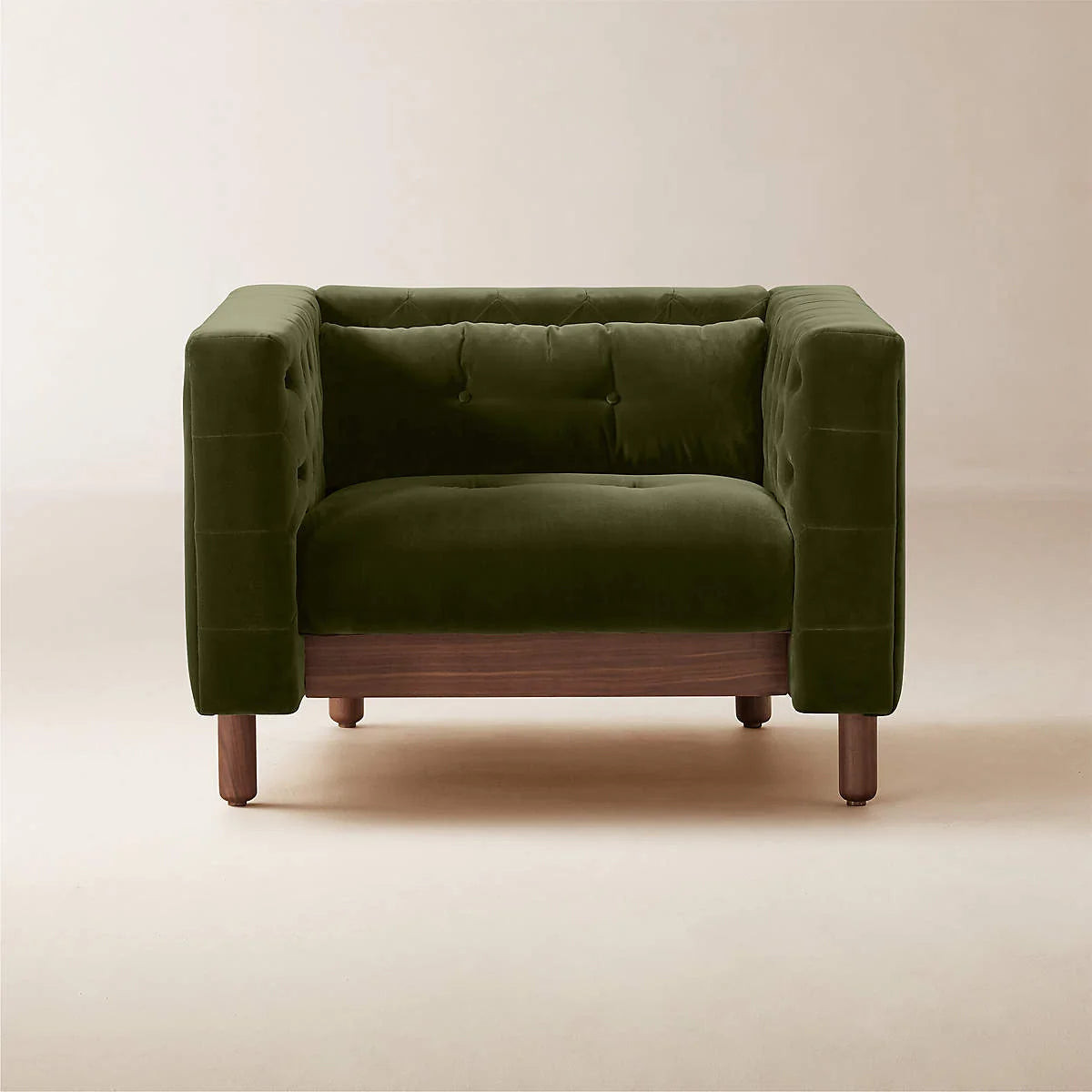 Akuna 1 Seater Teak Wood Fabric Sofa
