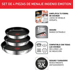 Tefal Ingenio Emotion Set of 3 Frying Pans 22/24/28 cm + 3 Saucepans 16/18/20 cm + Stew Pot 24 cm + Wok 26 cm + 12 Accessories | Induction Safe, Non-Stick, Dishwasher and Oven Safe