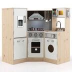 Cuisine Enfants en Bois XXL Angle 105 x 49 x 85 cm ( L x l x H ) Cuisine Complet avec Four Lave Linge 3 An+