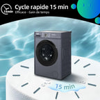 CHiQ CW07123863AX Lave linge hublot - 7kg, Classe énergétique A, Moteur BLDC 1200 RPM, Lavage vapeur & rapide, 15 programmes, Design compact (60x46.5x84cm) - Gris