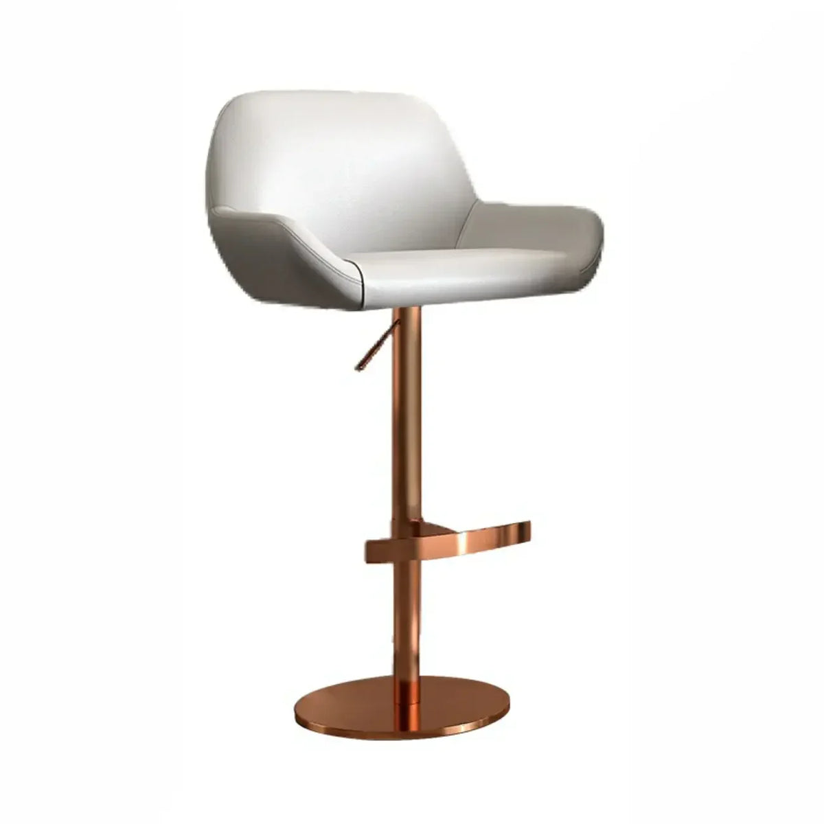 Minimalist Leather Swivel Bar Stools with Low Back for Kitchen