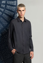 Chemise en flanelle de coton gris