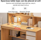 Bureau d'ordinateur Portable avec étagère，Grand Bureau d'écriture pour Bureau à Domicile Poste de Travail Avec Armoire Table D'étude Moderne avec étagère De Rangement po(Size:120x45x165cm,Color:Blanc)